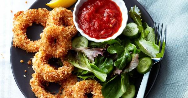 Crispy oven-fried calamari