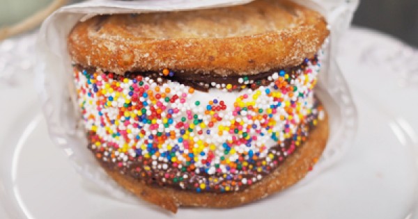 Dipped Churro Ice Cream Sandwiches