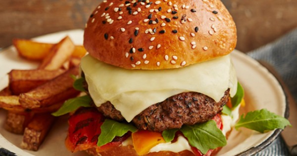 Beef and Asiago Cheese Burger