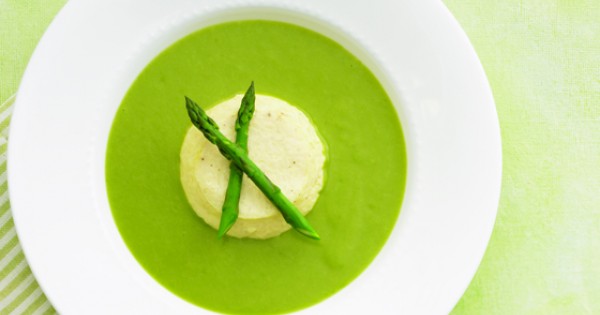 Cream of Asparagus Soup with Flan