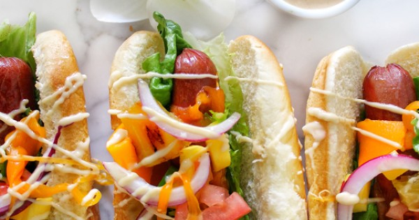 Gourmet Hawaiian Hot Dogs with Teriyaki Aioli
