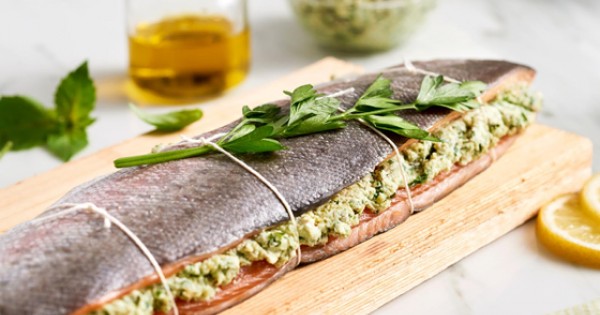 Ricotta Cheese and Pesto-Stuffed Trout
