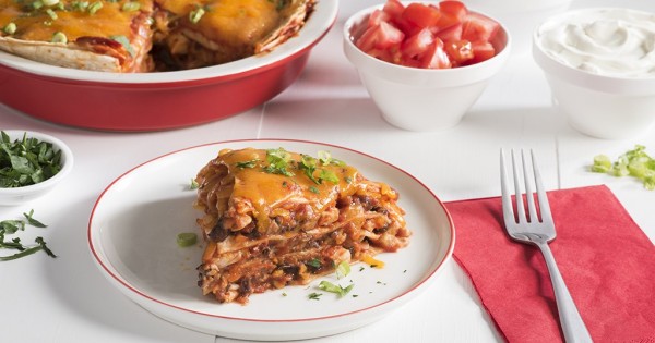 Chicken and Black Bean Burrito Stack