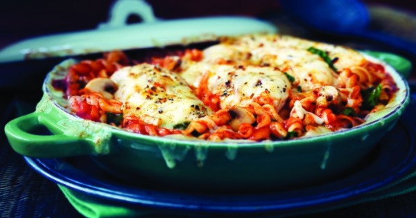 Tomato Chicken and Pasta Bake