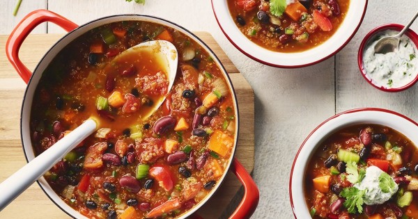 Vegetable Chili with Cilantro Yogurt