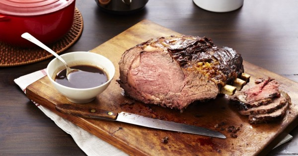Prime Rib with Red Wine and Shallot Jus