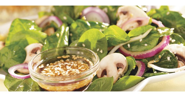 Spinach Salad with Hot Sesame Dressing