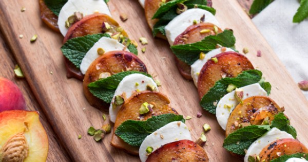 Bocconcini and Grilled Peach Caprese