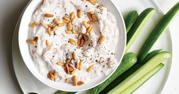 Radish Yogurt With Pine Nuts
