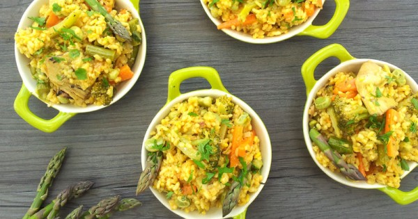 Spring Vegan Vegetable Paella