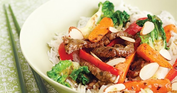 Beef, Bok Choy & Red Pepper Stir-Fry