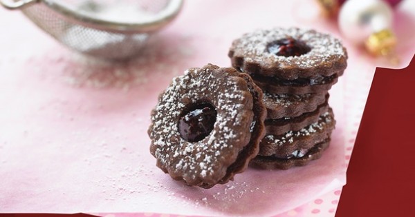 Mocha Linzer Cookies with Wild Jumbleberry Jam