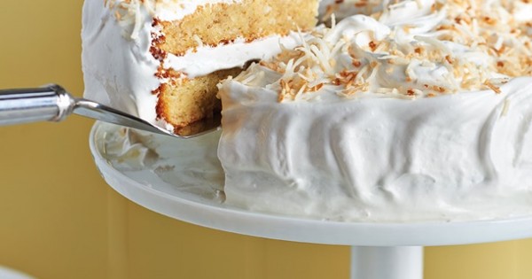 Banana Coconut Cake with Seven Minute Frosting