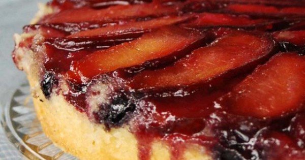 Plum Blueberry Upside Down Cake