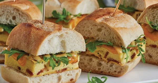 Bacon Frittata Sliders with Maple Mustard