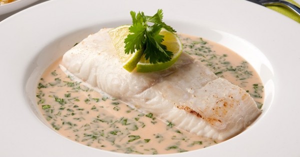 Halibut with Lime & Coconut Sauce