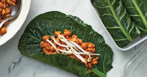 Teriyaki Chickpea Collard Wraps