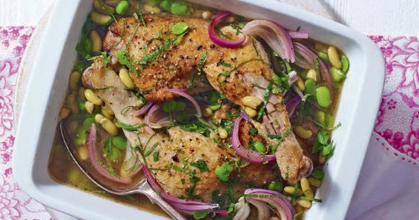 Chicken and bean summer stew