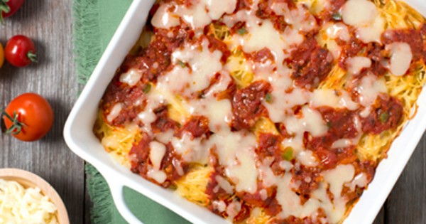 Layered Angel Hair and Sausage Bake