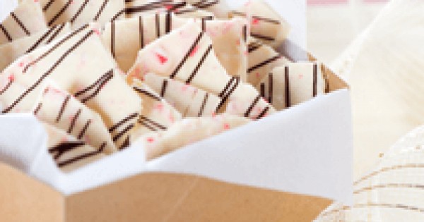 White Chocolate Bark With Peppermint Dark Chocolate Drizzle