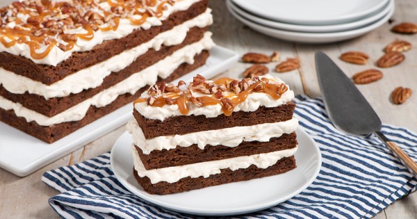 Salted Caramel Brownie Cake