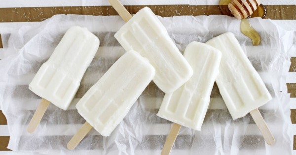 Salted Honey-Vanilla Frozen Yogurt Pops