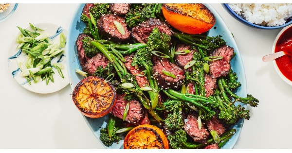 Chinese Five-Spice Steak with Oranges and Sesame Broccolini