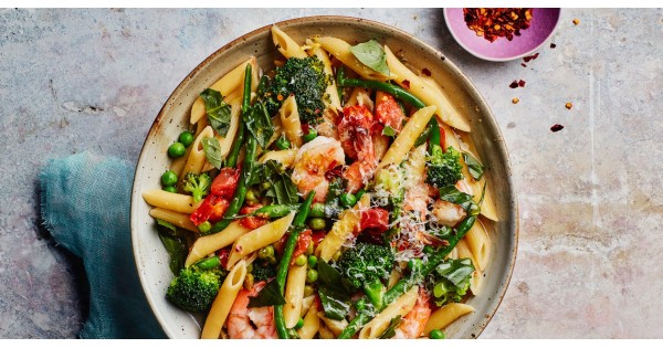 One-Pot Pasta Primavera with Shrimp