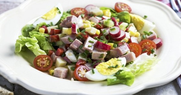 Ham and Egg Garden Salad
