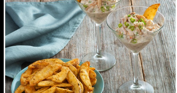 Spicy Crab Cake Dip & Savoury Wedges