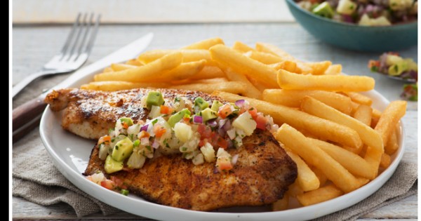 Mexican Pan Fried Tilapia, Pineapple Pico de Gallo and Superfries®