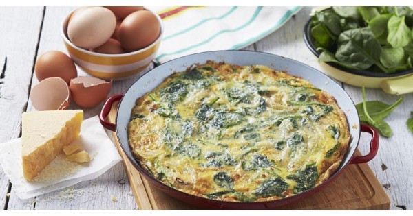 Caramelised Onion & Baby Spinach Frittata