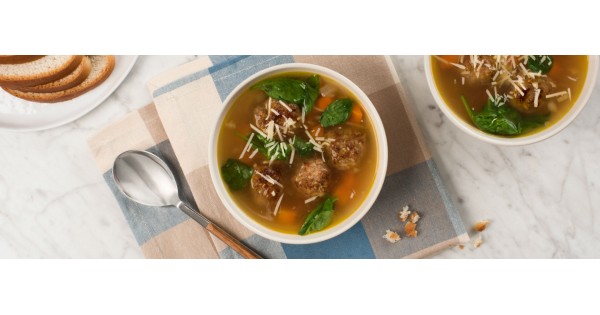 Italian Meatball and Spinach Soup