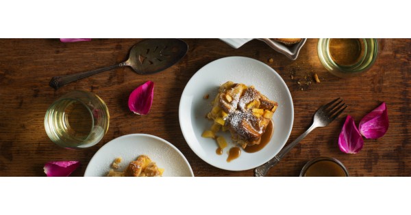 Peach Bread Pudding with Bourbon Sauce