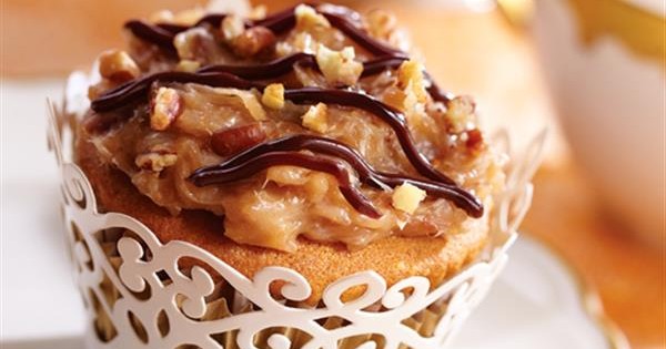 Chai Cupcakes with Coconut Pecan Frosting