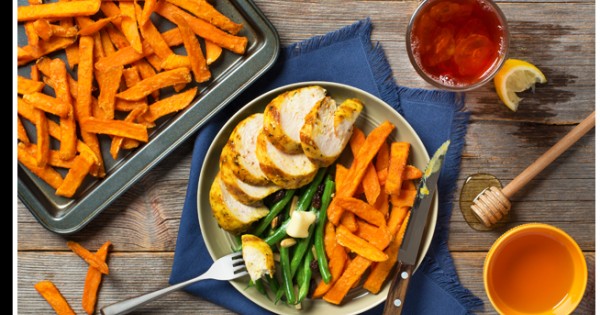 Honey Glazed Chicken & Sweet Potato Fries