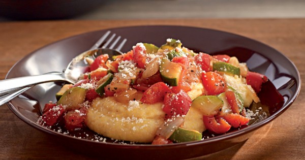 Chunky Vegetables with Creamy Polenta