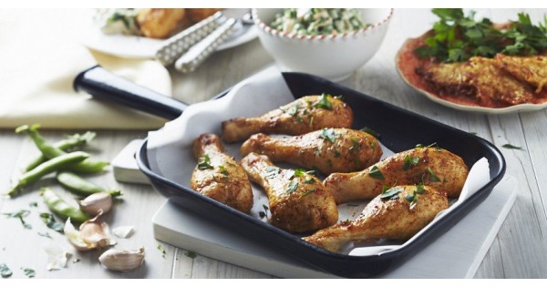 Garlic Drumsticks with Potato Rosti