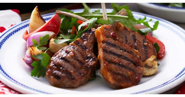 BBQ Lamb Cutlets with Kumara Salad