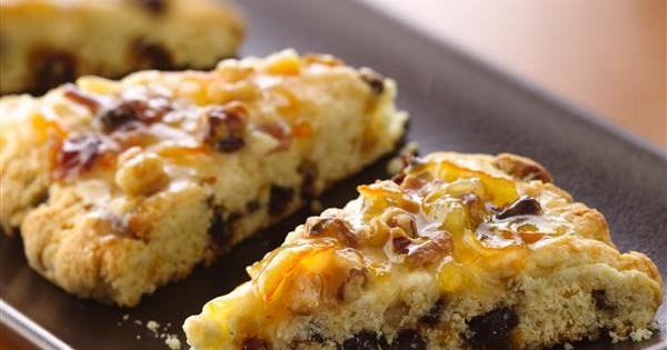 Bacon-Date Scones with Orange Marmalade Glaze