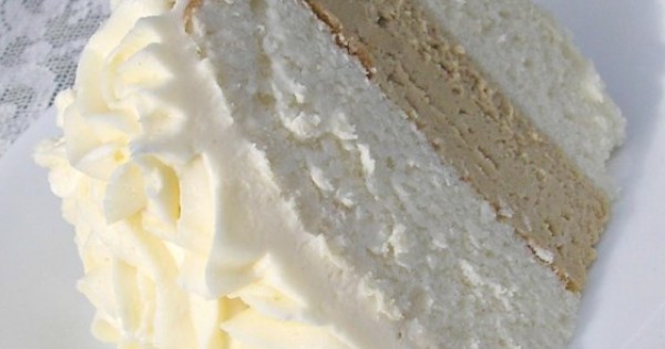 White Almond Wedding Cake