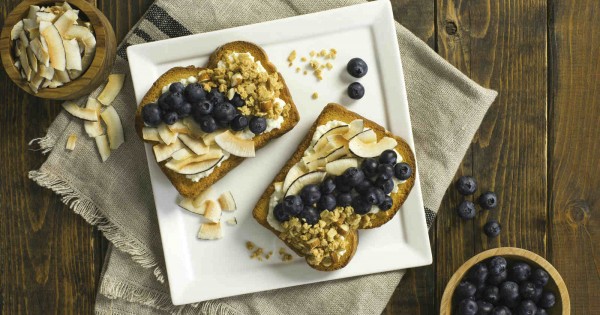 Coconut and Blueberry Granola Toast