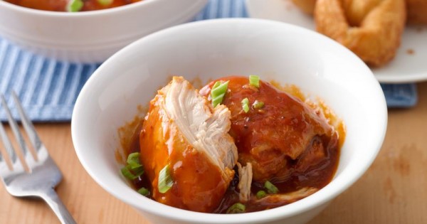 Slow-Cooker BBQ Chicken with Crescent Cream Cheese Wontons