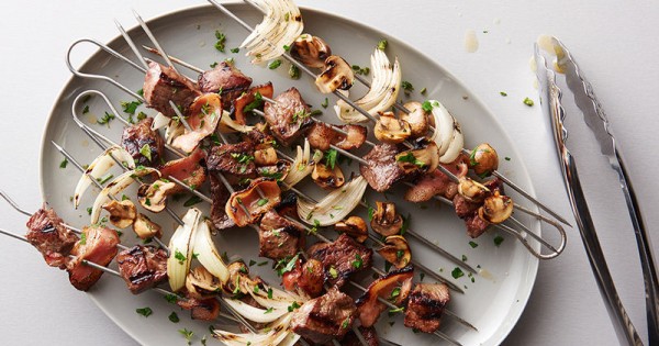 Grilled Beef Bourguignon Kabobs