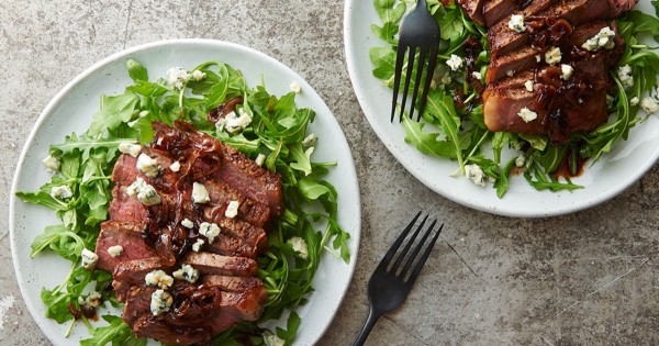 Black and Bleu Steak Skillet for Two