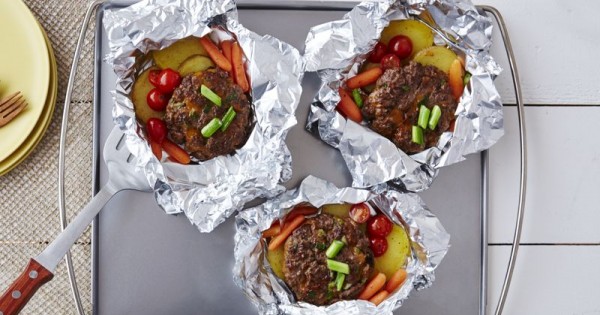 Burger and Veggie Foil Packs
