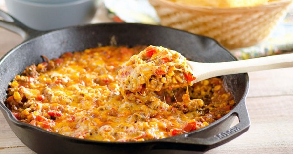 Cheesy Nacho Beef Skillet