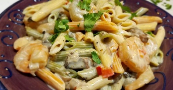 Peppered Shrimp Alfredo