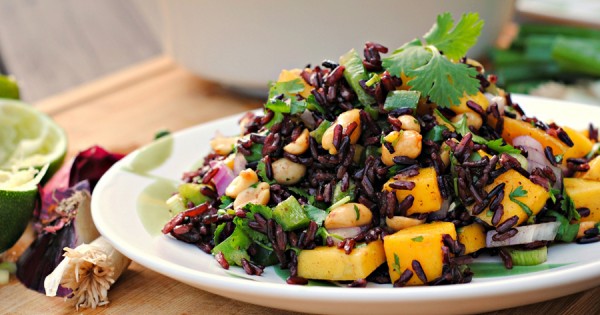 Black Rice Salad with Mango and Peanuts