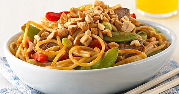 Asian Peanut Beef & Noodles